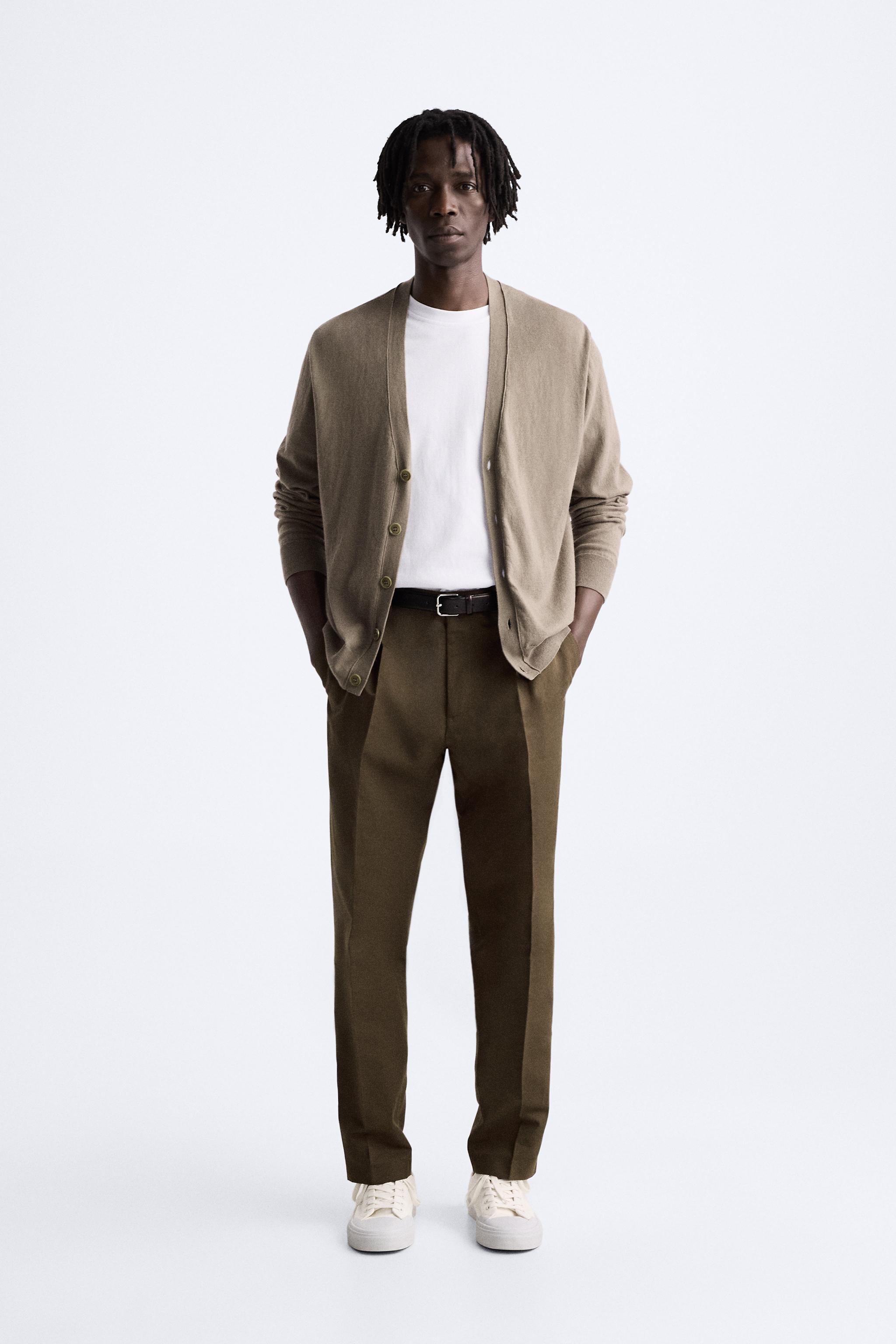 Brown pants zara on sale