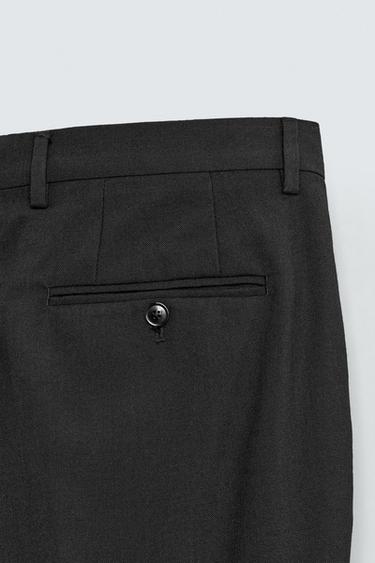 WOOL SUIT TROUSERS - Black by Zara - Image 7