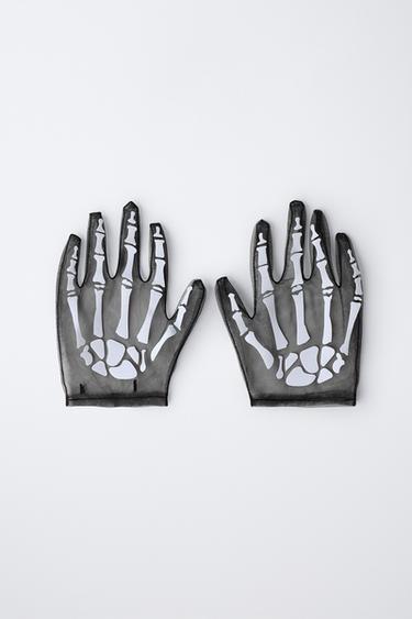 SKELETON FANCY DRESS TULLE GLOVES - Black by Zara - Image 3