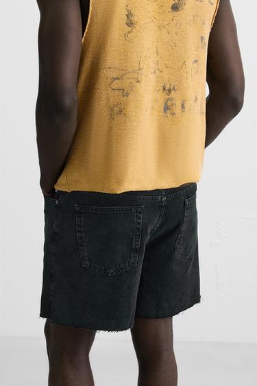 MINI SHORT EN DENIM - Noir de Zara - Image 5