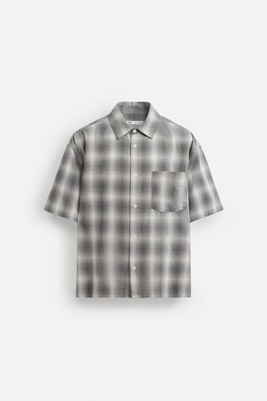 TEXTURED CHECK SHIRT - Grey by Zara
