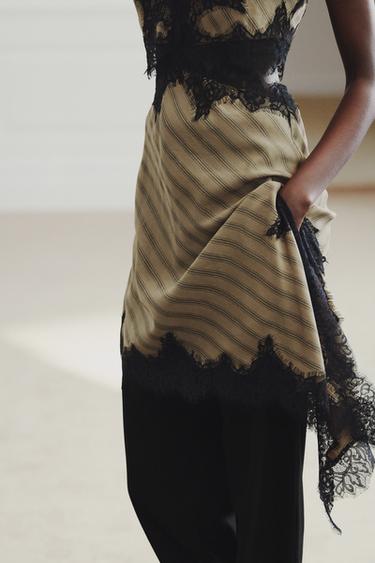 ROBE STYLE LINGERIE AJOURÉE ZW COLLECTION - Vison de Zara - Image 3