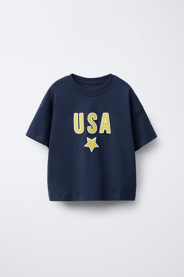 PATCH T-SHIRT - Blue by Zara