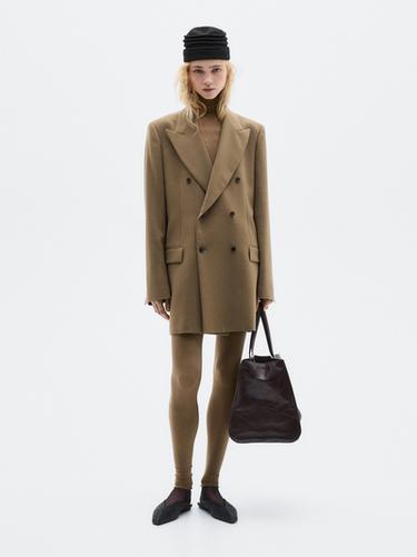 Zara Knit silk blend leggings - LIMITED - BEIGE