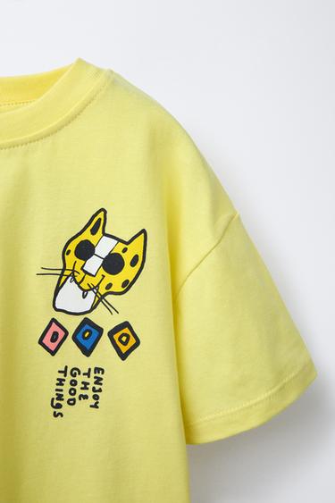 T-SHIRT IMPRIMÉ - Jaune de Zara - Image 2