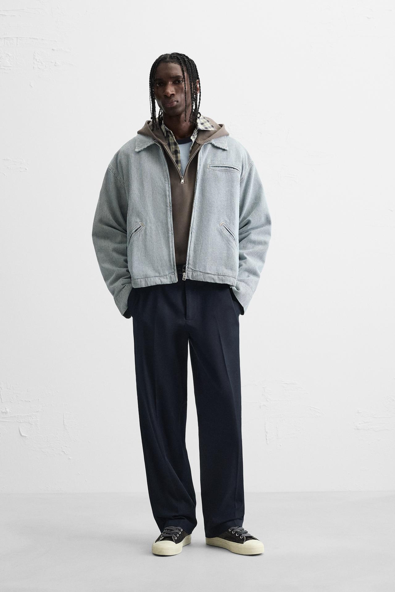 TEXTURED STRIPE JACKET - striped by Zara