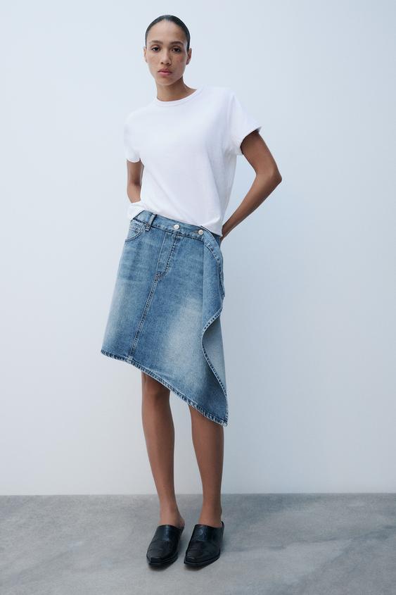 FALDA ASIMÉTRICA DENIM TRF - Azul de Zara - Imagen 0