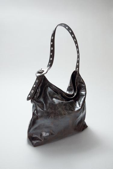SAC SHOPPER À CLOUS - Chocolat de Zara