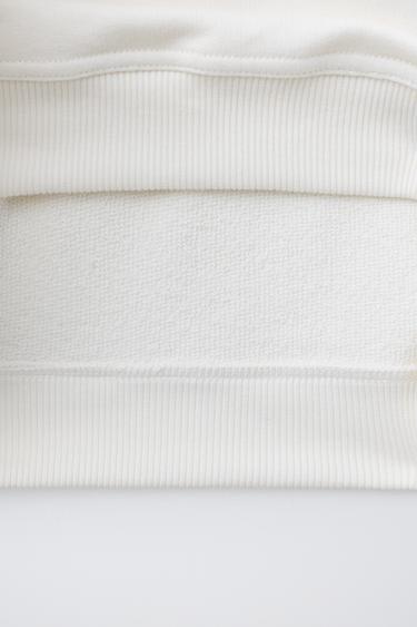 SWEATSHIRT WITH CONTRAST RIB NECK - Ecru by Zara - Image 3