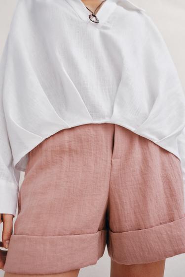 BERMUDASHORTS MIT AUFSCHLAG - Rosa von Zara