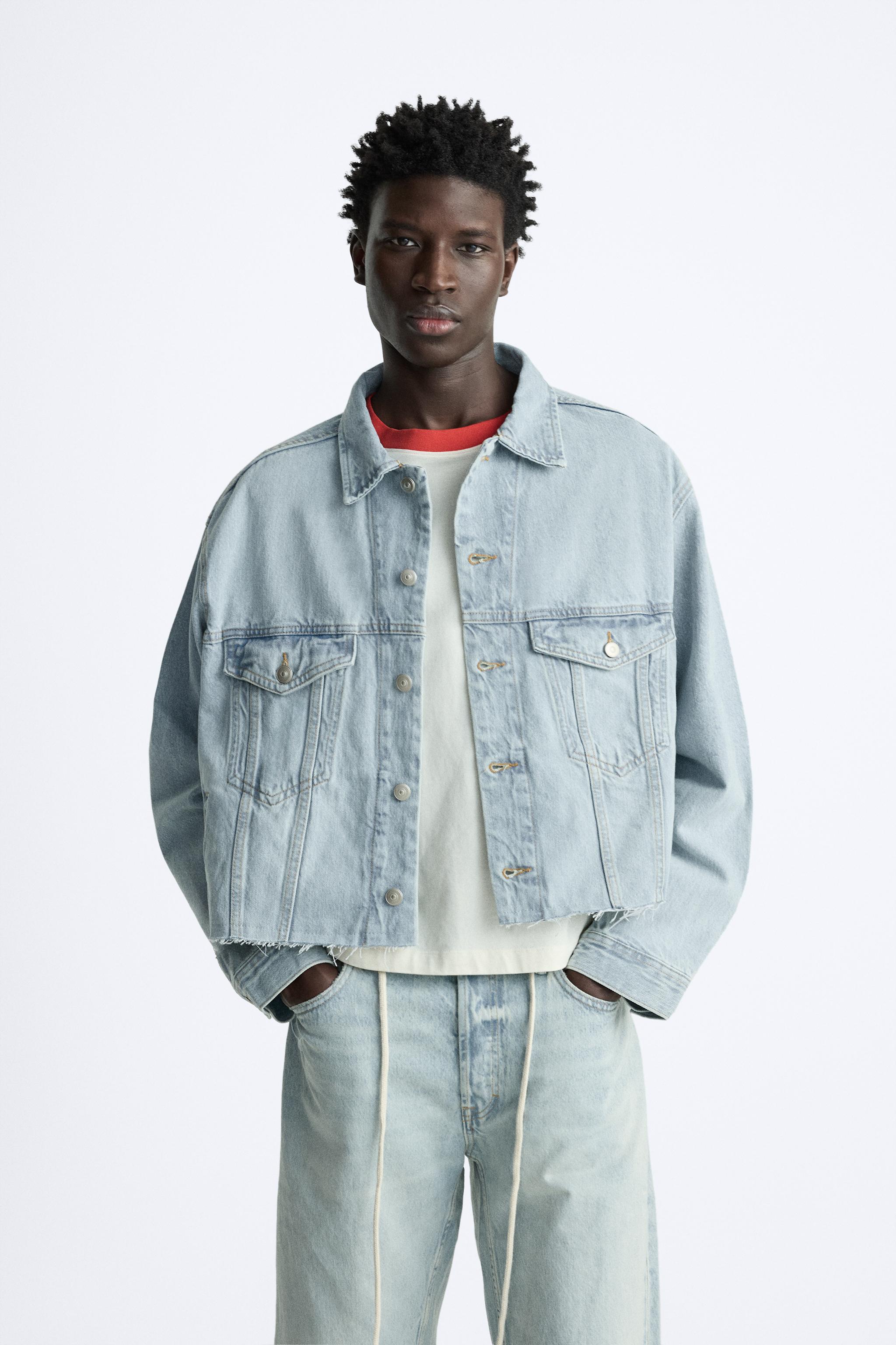 VESTE EN JEAN COUPE COURTE Bleu clair ZARA Canada