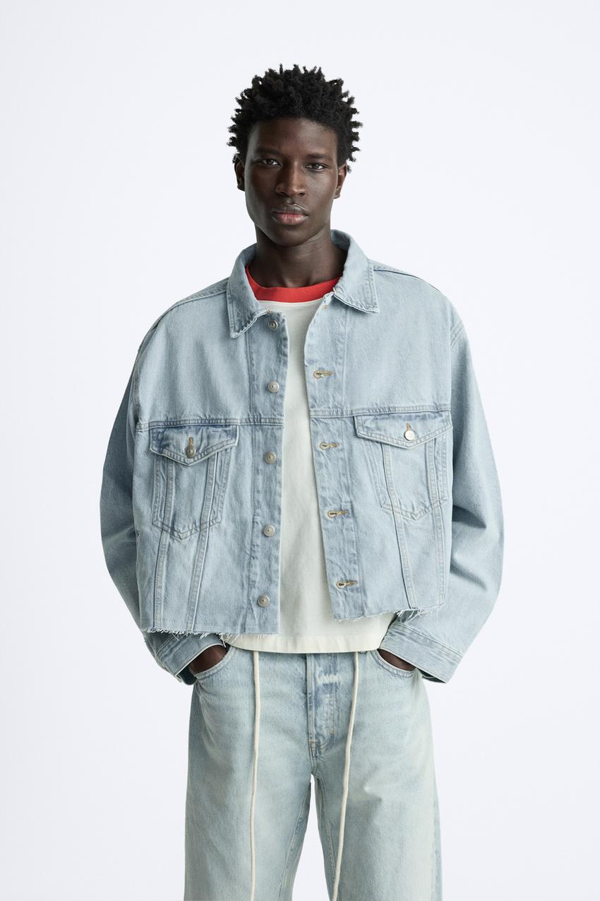 Men Crop Denim Shirt Jacket Outfit Denim Jacket Coat Men's Denim