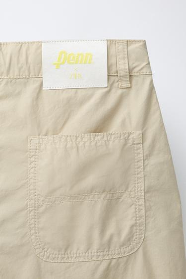 SHORT EN POPELINE À PINCES PENN © - Beige clair de Zara - Image 3