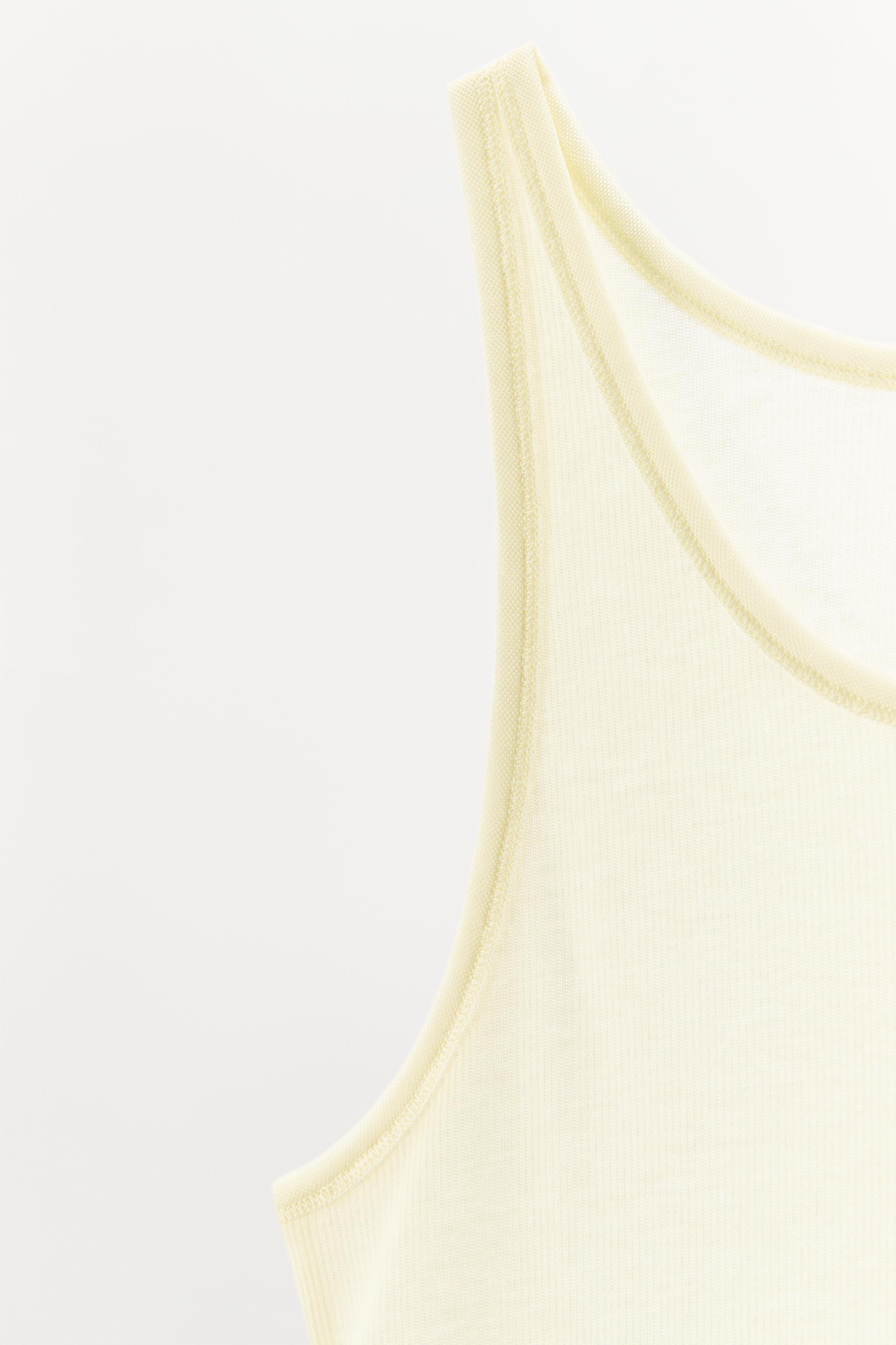 COTTON STRAPPY TOP - Oyster-white | ZARA United States
