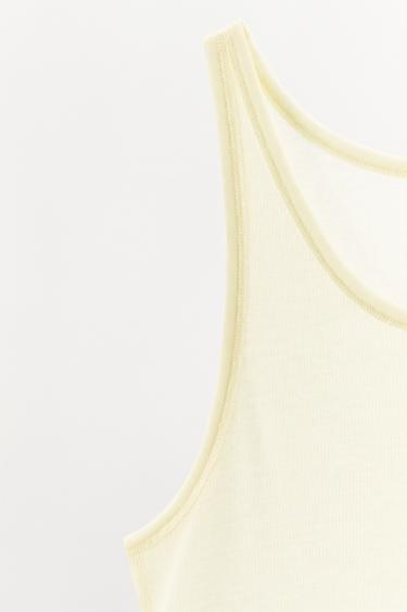 T-SHIRT EN COTON À BRETELLES - Blanc cassé de Zara - Image 8