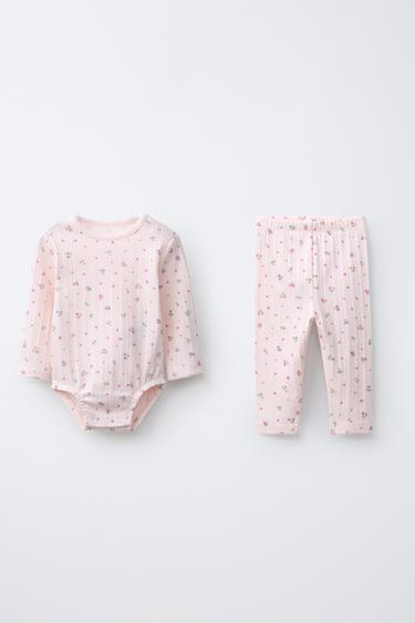 FLORAL BODYSUIT AND LEGGINGS SET - Pink by Zara