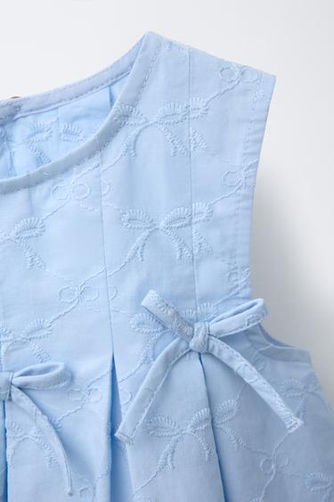 EMBROIDERED BOW TOP - Sky blue by Zara - Image 2