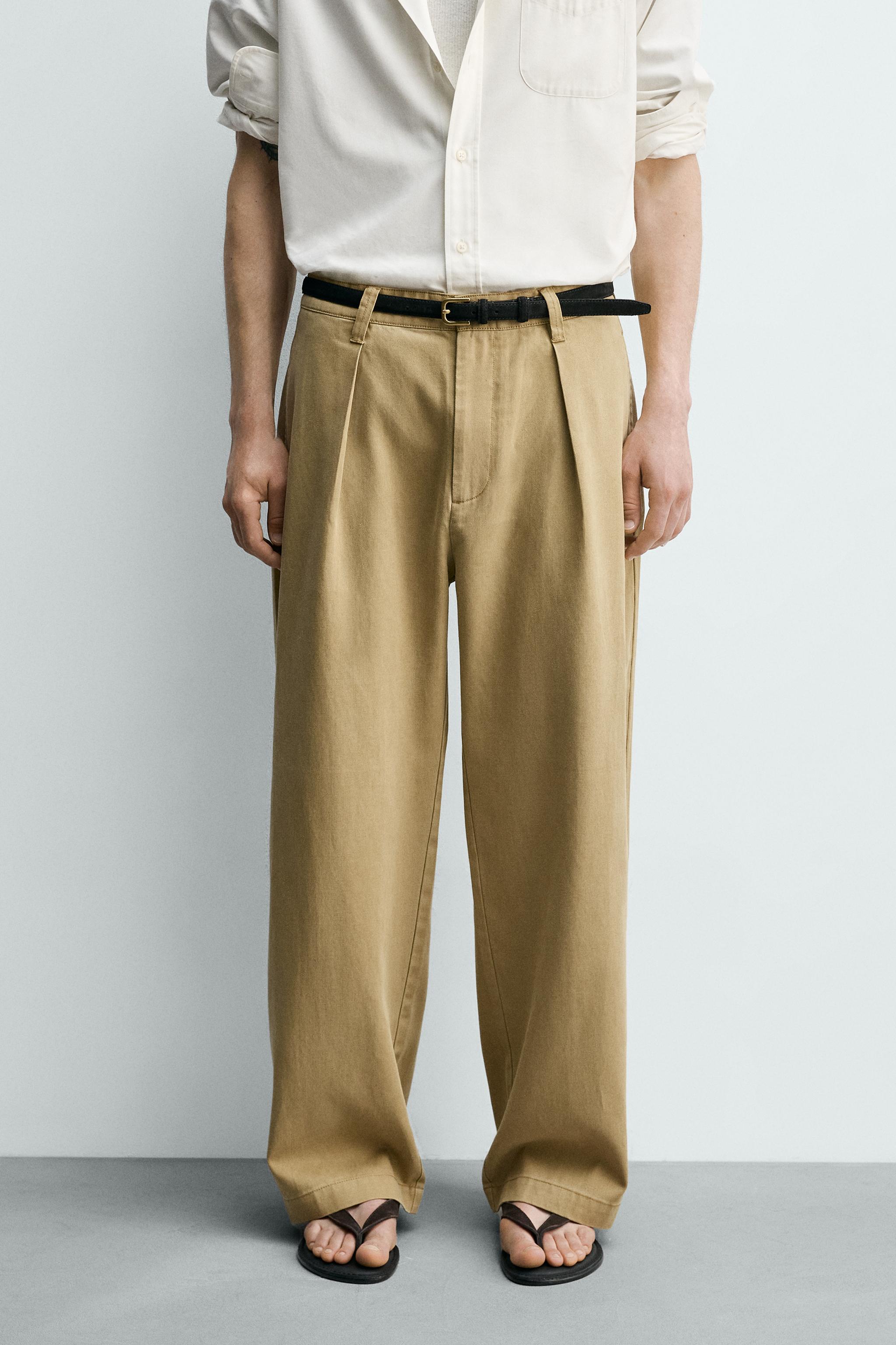 LYOCELL - COTTON PLEATED PANTS