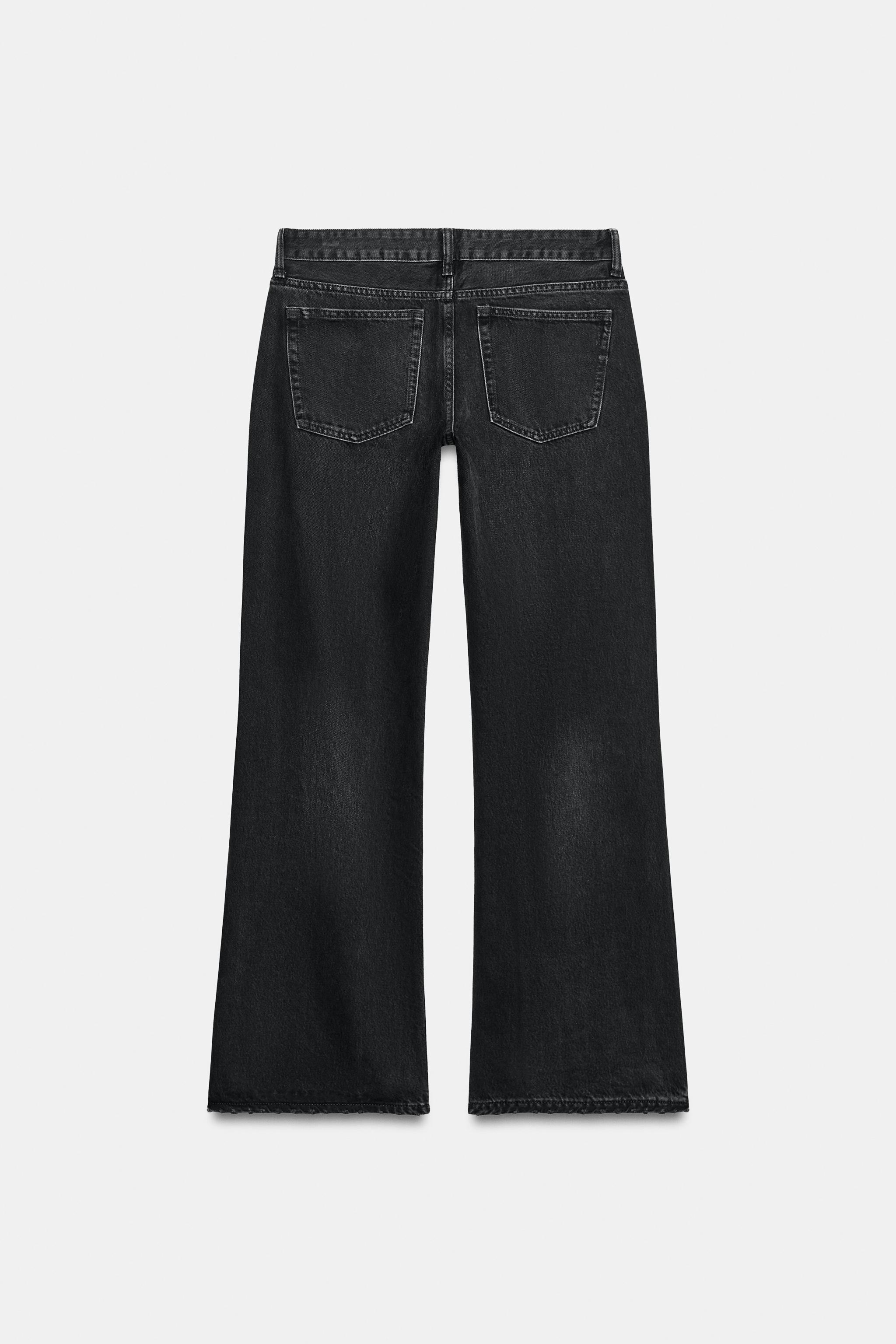 Женские джинсы Zara TRF DISTRESSED LOW-RISE WIDE LEG FLARE JEANS — фото 7