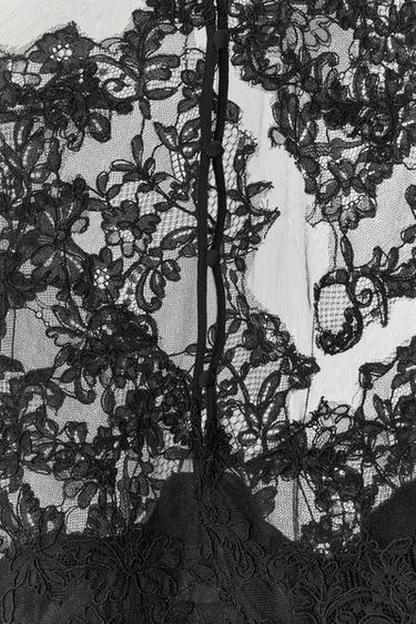 ROBE LONGUE BIMATIÈRE MESH DENTELLE - Noir de Zara - Image 9