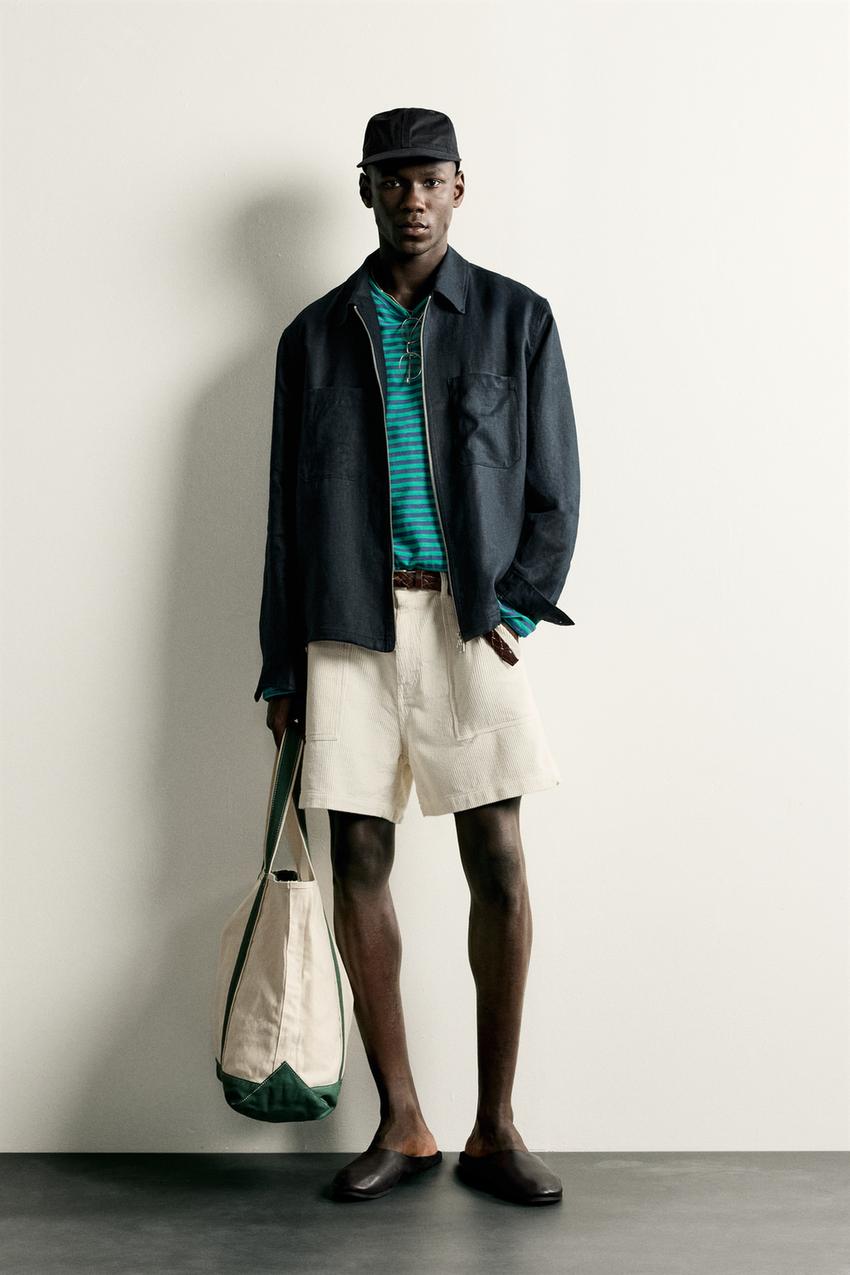 long sleeve shirt denim shirt with white shorts