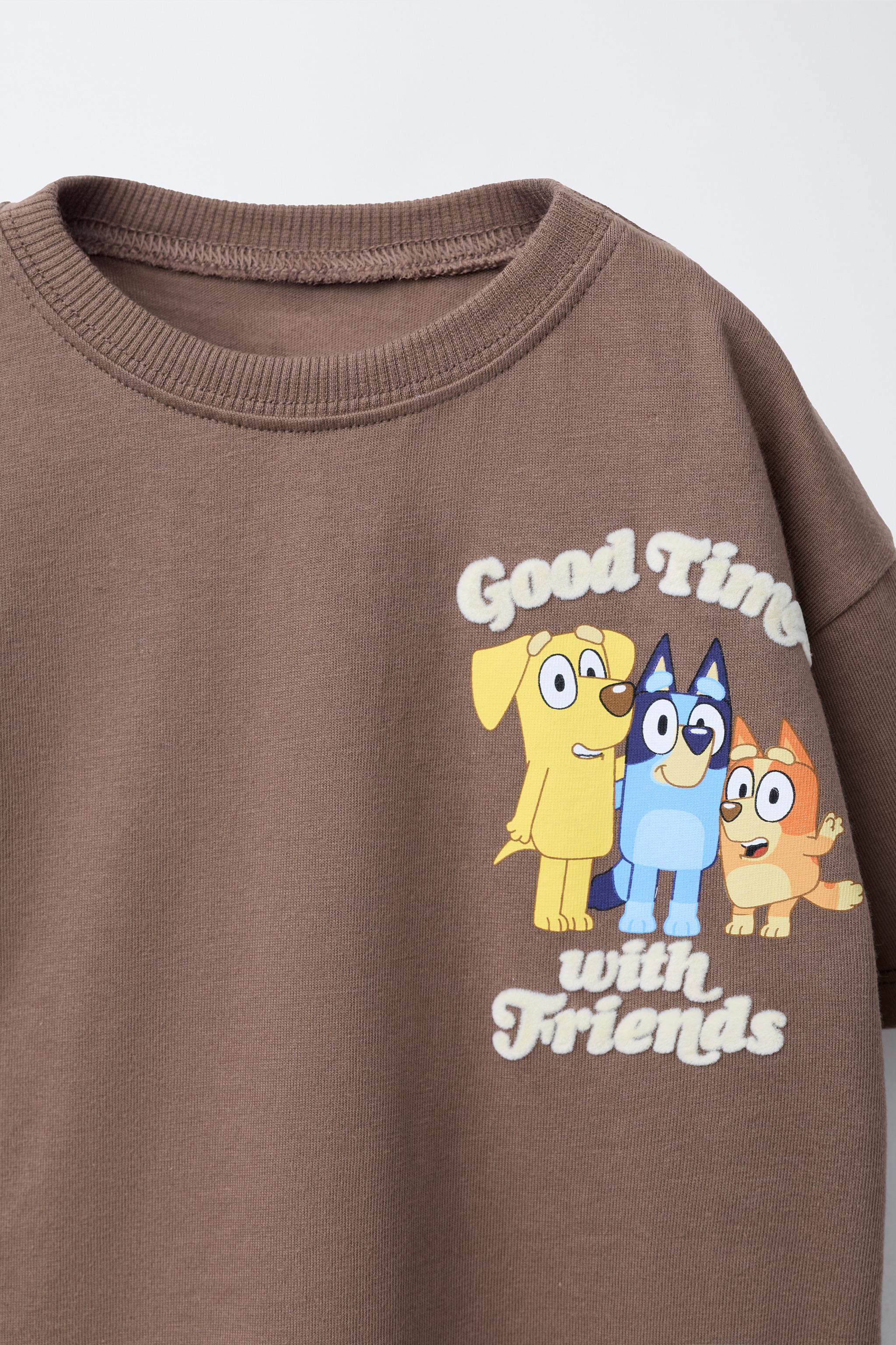 BLUEY © LUDO STUDIO FLOCKED PRINT T-SHIRT