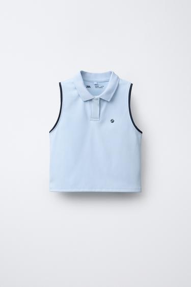 SPORTY LOGO POLO SHIRT - Light blue by Zara - Image 0