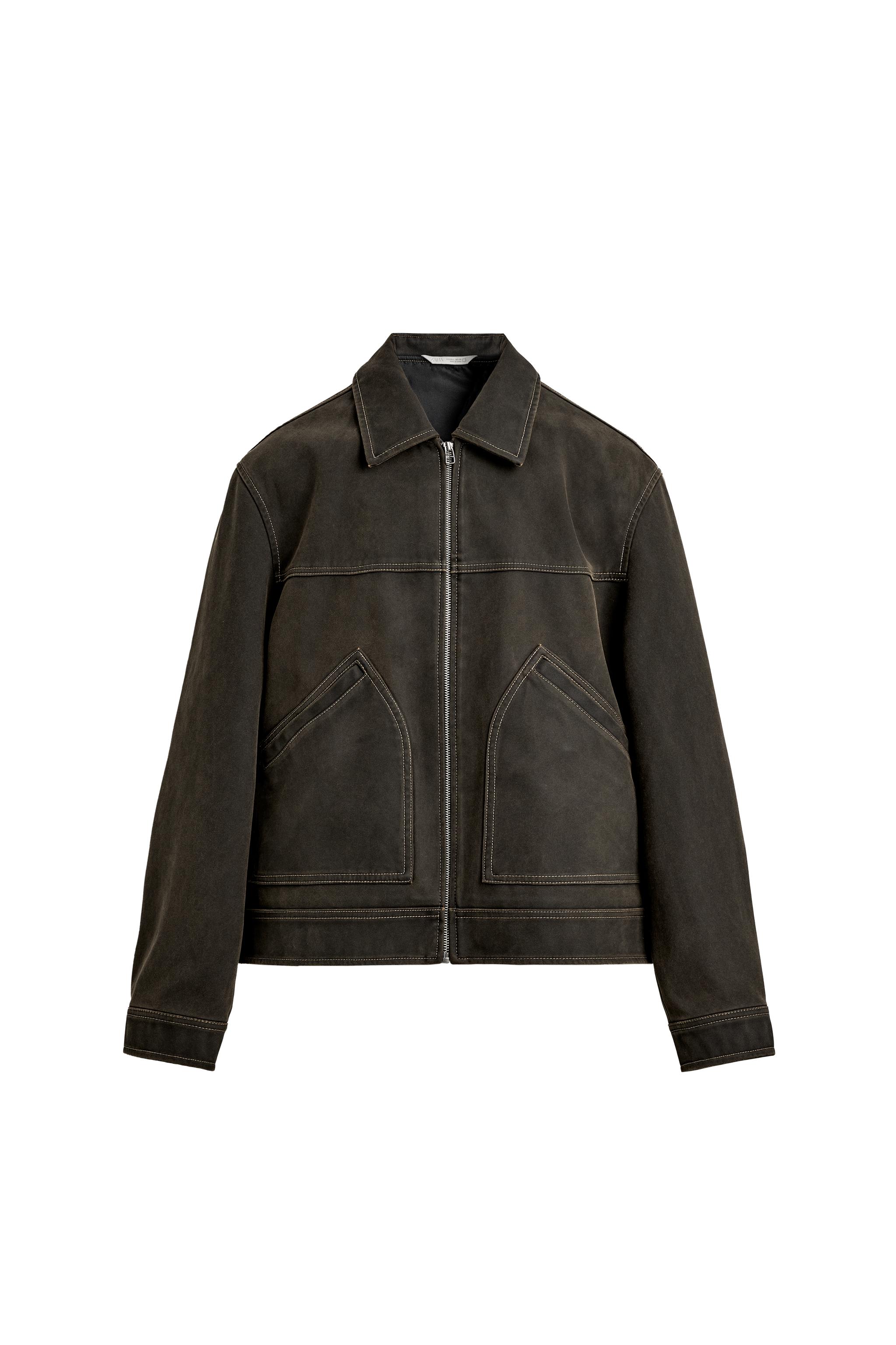 ZARA ウォッシュドエフェクトステッチジャケット 03833402700-f1.jpg?ts=
