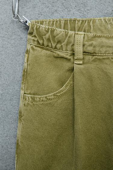 STORIESZ - PANTALON BALLOON EN TOILE - Vert de Zara - Image 2