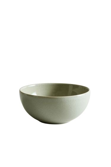 ENAMELLED STONEWARE BOWL - Sea green by Zara