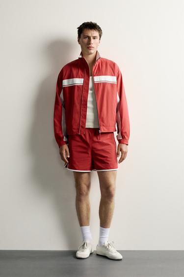 Zara COLOR BLOCK TECHNICAL JACKET - Red