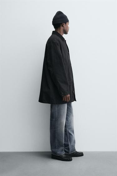 TRENCH EN DENIM À COL COMBINÉ - Noir de Zara - Image 3
