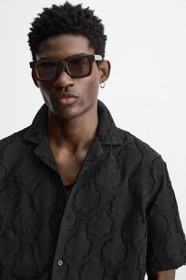 CHEMISE JACQUARD TEXTURÉE - Noir de Zara - Image 5