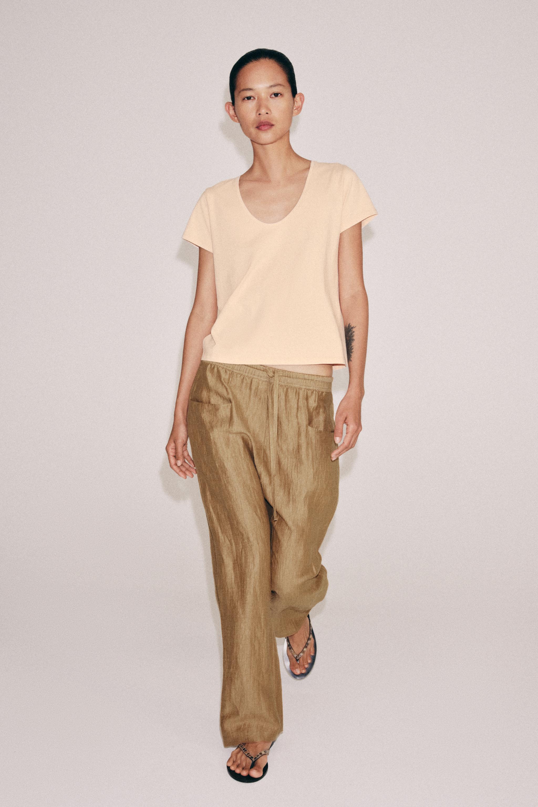 ZW COLLECTION LINEN BLEND PANTS