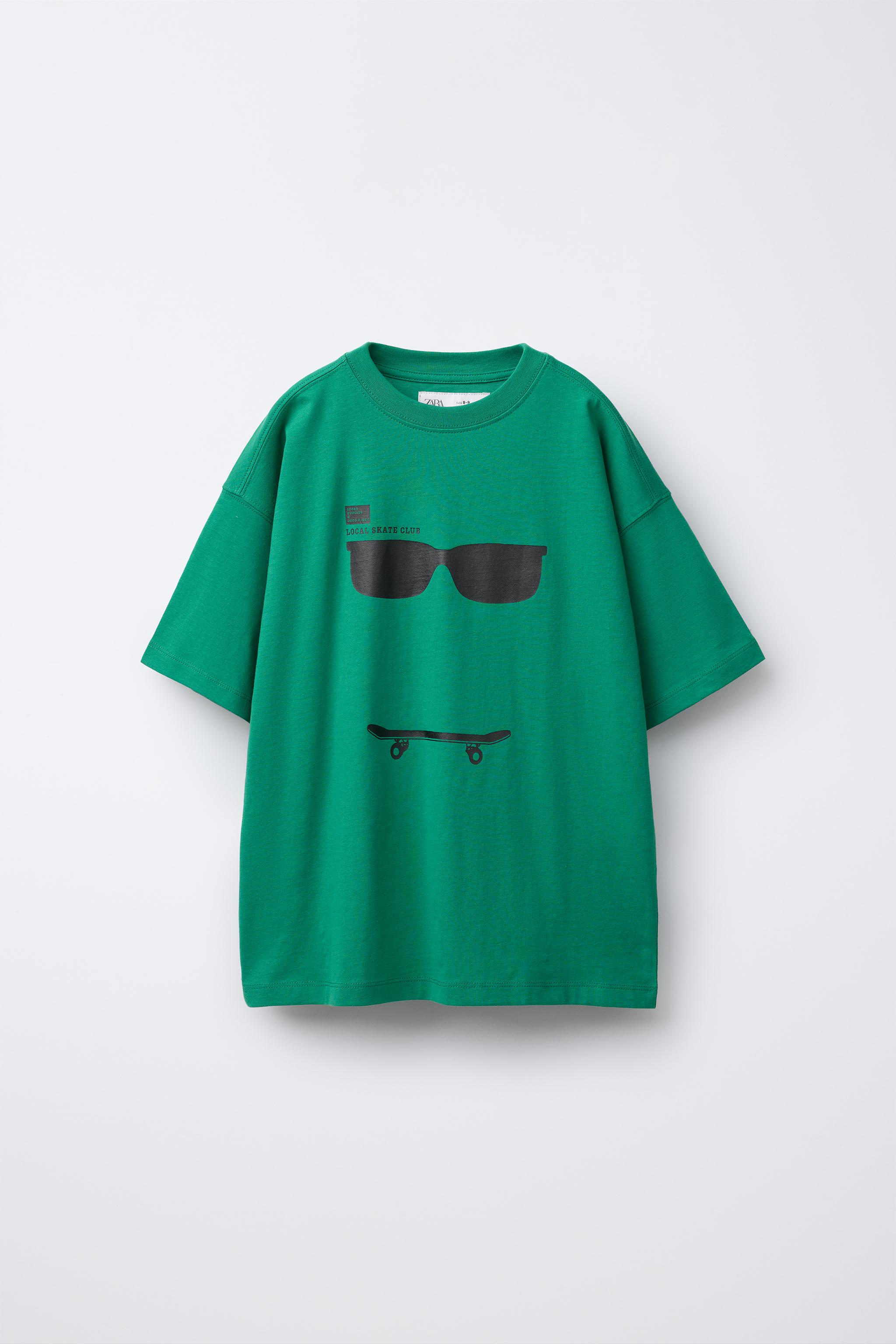 PRINTED T-SHIRT - Intense green | ZARA New Zealand