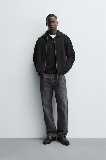 КАРДИГАН ПЛАТОЧНОЙ ВЯЗКИ С ЗАСТЕЖКОЙ-МОЛНИЕЙ — ЧЕРНЫЙ от Zara — изображение 0