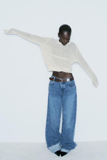 FINE KNIT SEMI-SHEER SWEATER - Vanilla by Zara