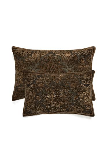 FUNDA COJÍN CHENILLA JACQUARD - Khaki de Zara