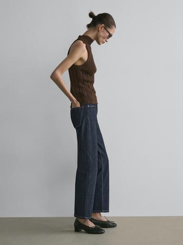 Zara Cotton blend halter top - Chocolate