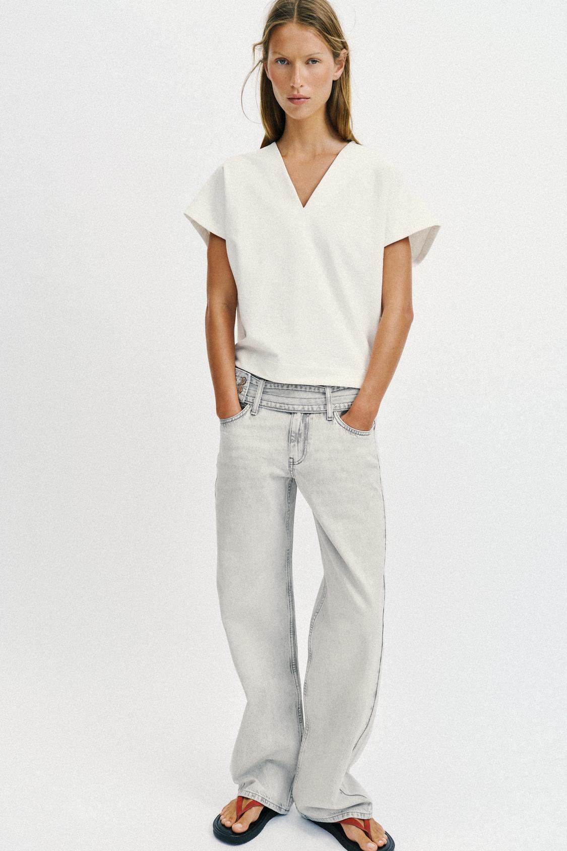 ZARA RUSTIC V-NECK T-SHIRT