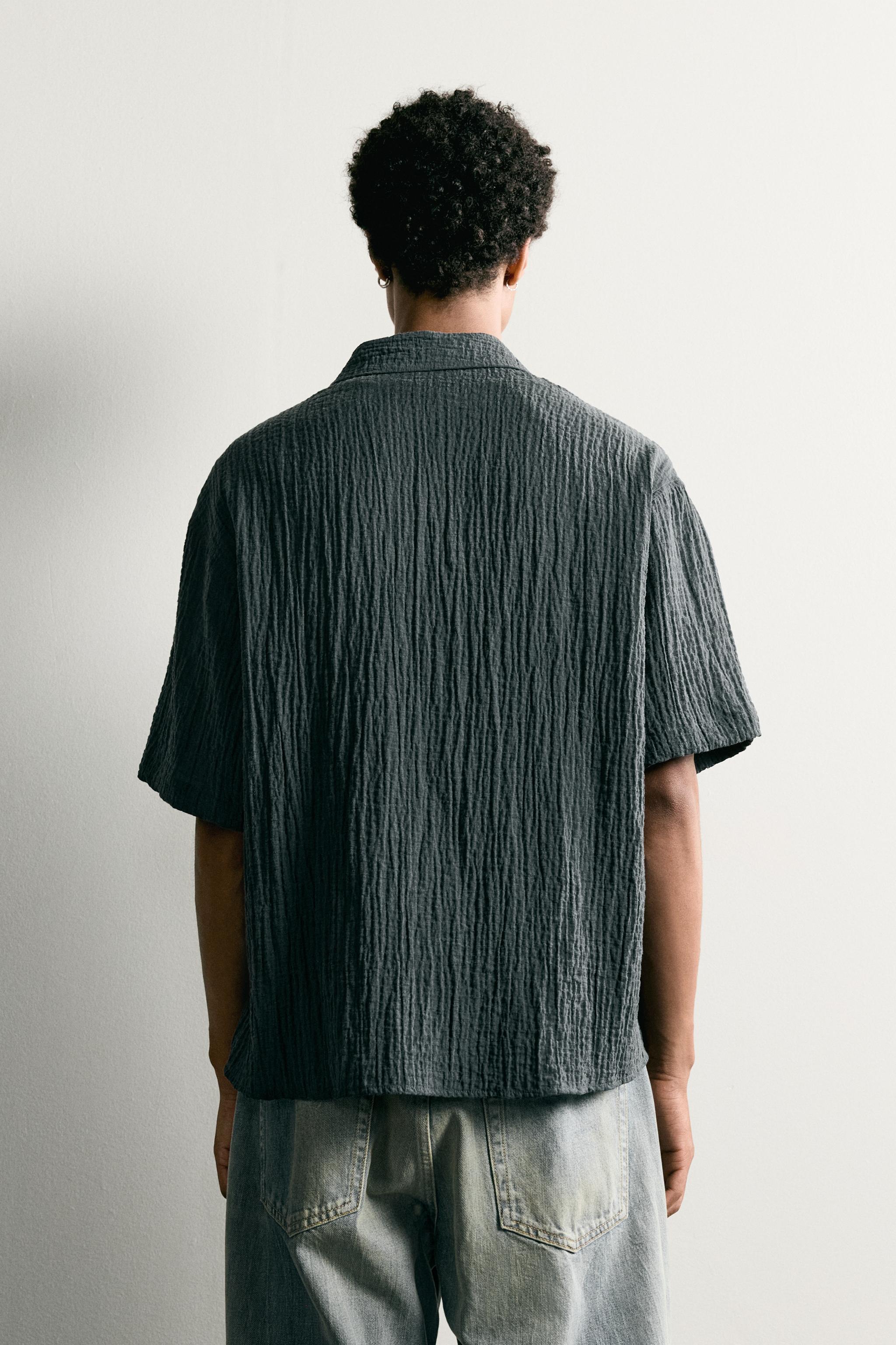 Zara RELAXED FIT KABARTMALI GÖMLEK görsel 3