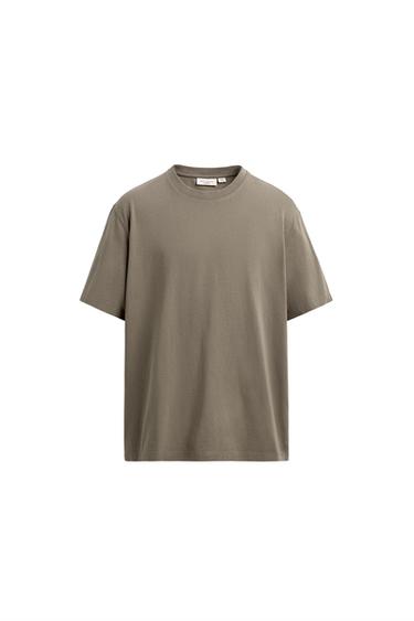 MEDIUM WEIGHT REGULAR FIT ORIGINS T-SHIRT - Taupe grey by Zara