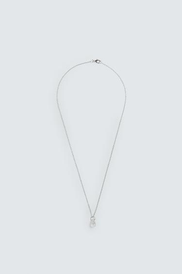 Zara STONE PENDANT CHAIN - Ice - Image 0