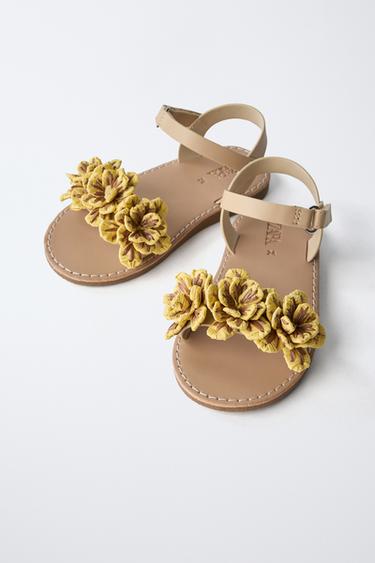 SANDALES FLEURS - Marron sable de Zara - Image 2