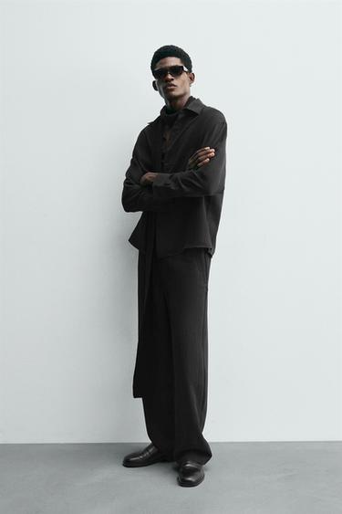 STRIPED JACQUARD SHIRT - Black by Zara - Image 3