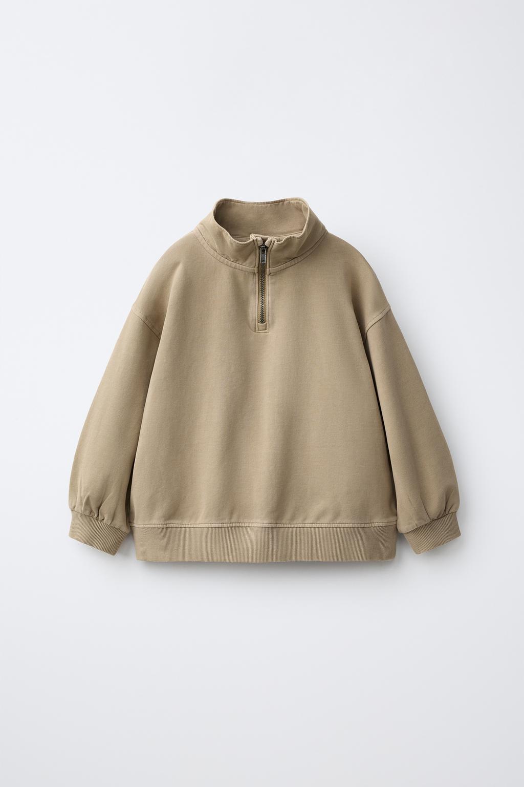 PLAIN ZIP-UP SWEATSHIRT