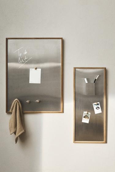 MAGNETIC BOARD WITH WOODEN FRAME - Cream by Zara