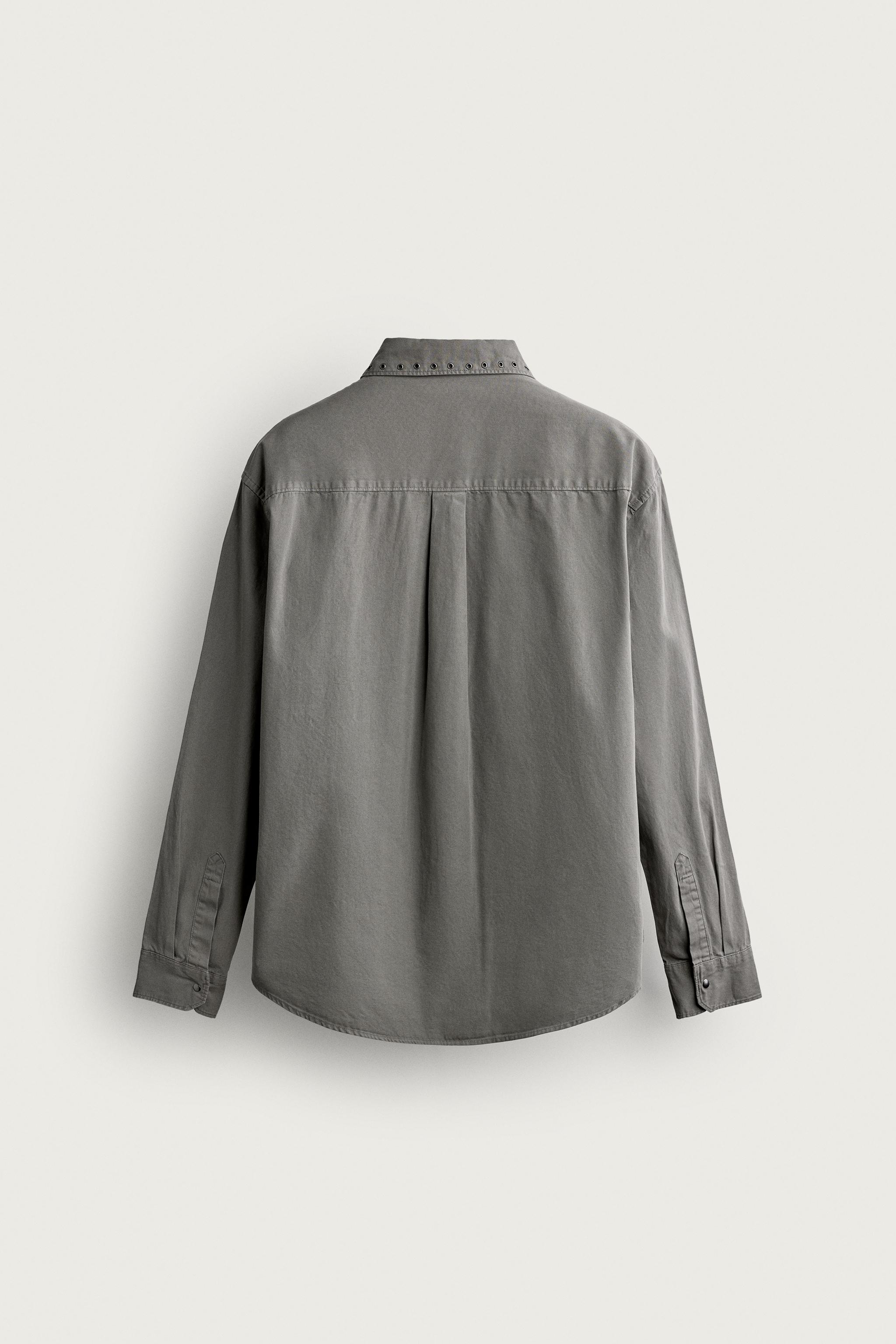 CHEMISE RELAXED FIT ŒILLETS MÉTALLIQUES