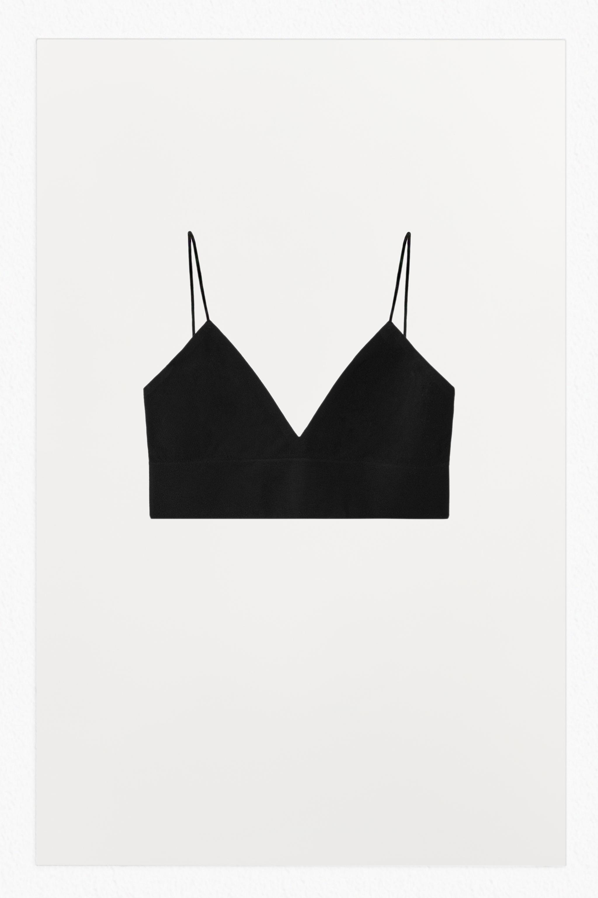 3個 セット ブラジャートップス イーナzara ような生地 バックオープン刺繍トップス - ブラック | ZARA Japan / 日本