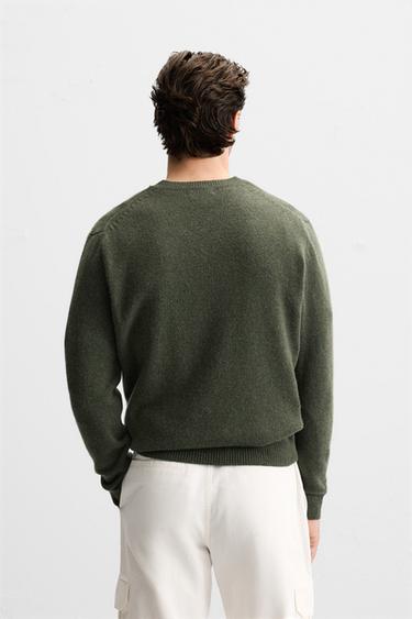 WOOL BLEND SWEATER - Green-dry by Zara - Image 2